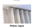 Voilage sur mesure blanc avec rayure gris aspect lin (jusqu'à 290 cm de haut). Ref 3931/090