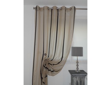 voilage Bastia tissus Wind Manon beige noir