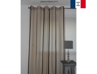 voilage Bastia tissus Wind Manon beige noir