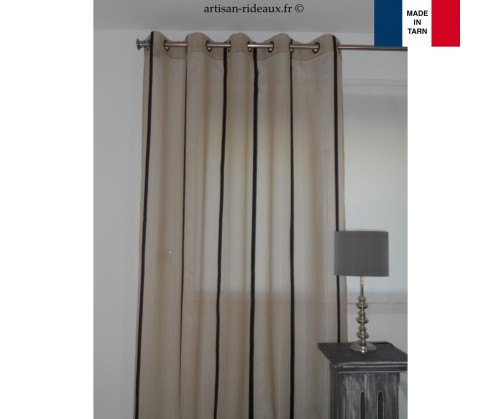 voilage Bastia tissus Wind Manon beige noir