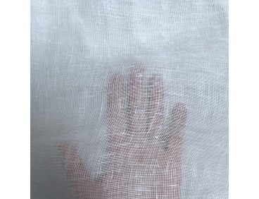 Voile au mètre en lin blanc uni en grande hauteur 300 cm.