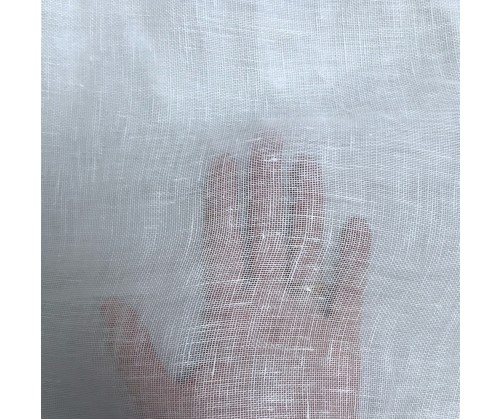 Voile au mètre en lin blanc uni en grande hauteur 300 cm.