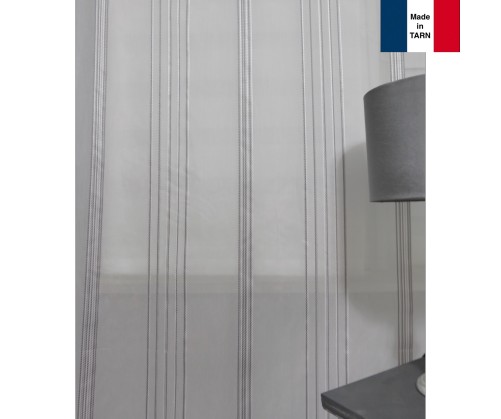 Voilage sur mesure avec rayure grise (jusqu'à 290 cm de haut)