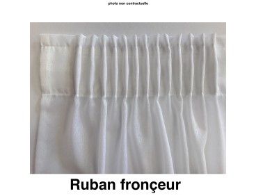 Voilage sur mesure blanc argent (jusqu'à 290 cm de haut )