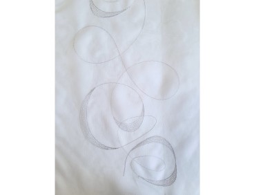 Voilage sur mesure blanc argent (jusqu'à 290 cm de haut )