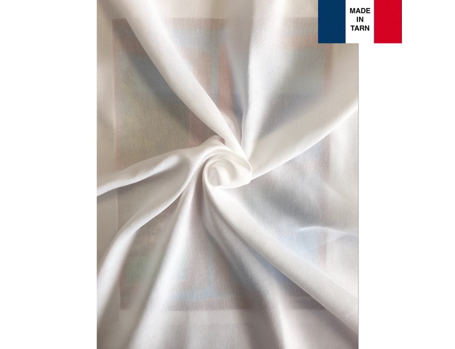 Tenture légère sur mesure blanc uni (jusqu'à 290 cm de haut)