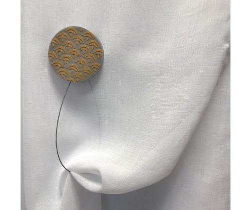 Embrasse aimantée TWENTY jaune moutarde