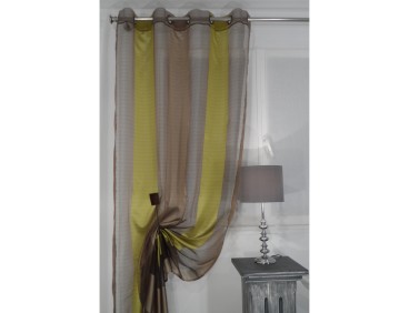 voilage Brive pistache chocolat 150 x 245 cm
