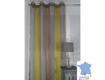 voilage Brive pistache chocolat 150 x 245 cm