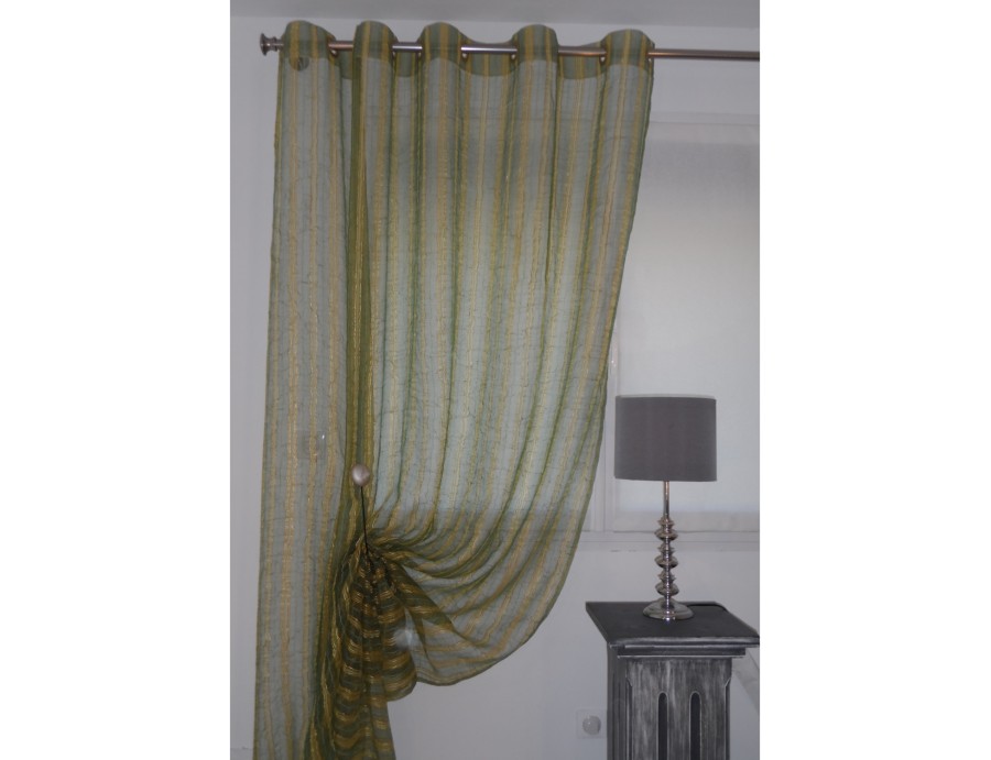 Rideaux voilage DEAUVILLE vert 190 x 282 cm