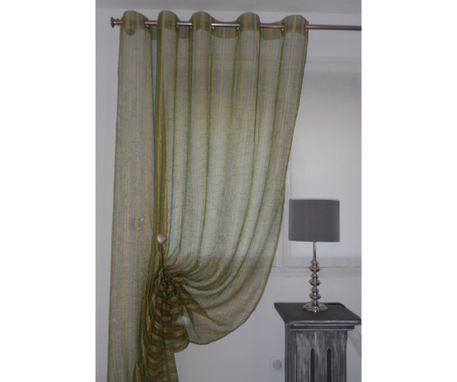 voilage Deauville avec tissus Créations Ricamo vert