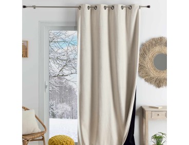 Rideau isolant thermique et phonique KONFOR blanc cassé 140 x 260 cm