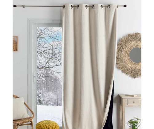 Rideau isolant thermique et phonique KONFOR blanc cassé 140 x 260 cm