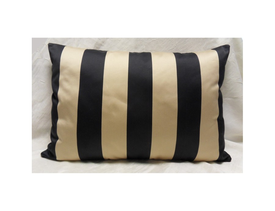 Coussin LOIS taupe noir déhoussable 40 x 60 cm
