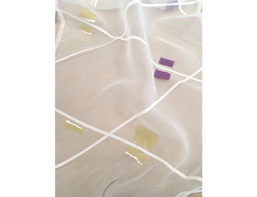 Voile au mètre en organza, prune (en 280 cm de haut)