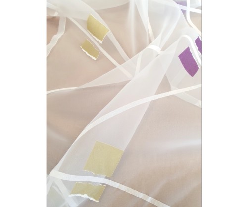 Voile au mètre en organza, prune (en 280 cm de haut)