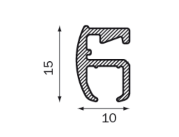 Rail extra plat 2102 Goelst Blanc ou Alu naturel 15 mm de hauteur