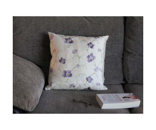 Coussin LILY violet déhoussable 45 x 45 cm