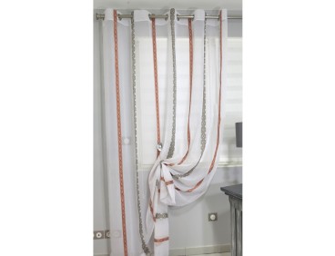 Voilage prêt à poser MONACO orange 180 x 290 cm