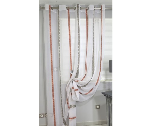 Voilage prêt à poser MONACO orange 180 x 290 cm