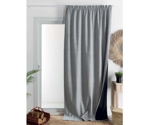 Rideaux isolant thermique phonique Gris Perle pour tringle portière