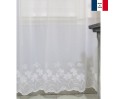 Voilage sur mesure avec base brodé blanc (jusqu'en 270 cm de haut). Ref 11487
