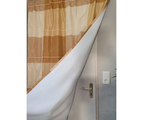 Rideaux ruflette isolant thermique PALAOS couleur beige pour tringle portière 130 x 241 cm
