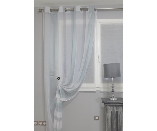 Voilage prêt à poser OLERON aqua 140 x 258 cm