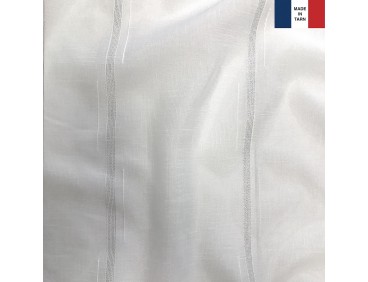Voilage sur mesure blanc argent (jusqu'à 290 cm de haut )
