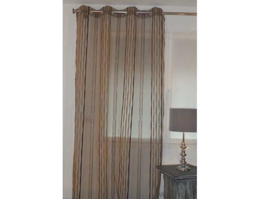 Voilage prêt à poser NIRVANA taupe 140 x 270 cm