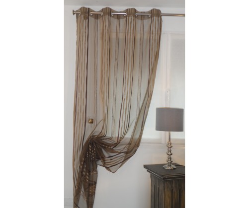 Voilage prêt à poser NIRVANA taupe 140 x 270 cm