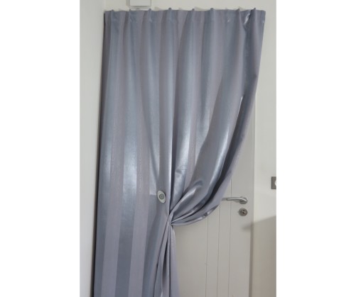 Rideaux ruflette isolant thermique et solaire LAGUNA parme pour tringle portière 146 x 282 cm