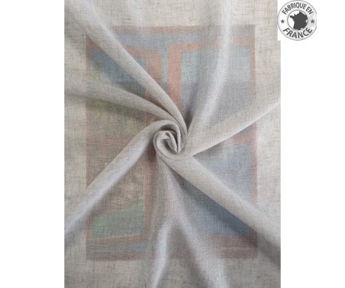 Voile au mètre en lin gris uni en grande hauteur 300 cm