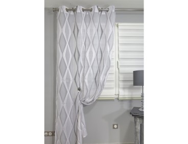 Voilage prêt à poser ATHENA gris 140 x 240 cm