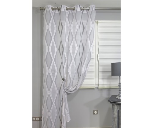 Voilage prêt à poser ATHENA gris 140 x 240 cm