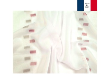 Voilage sur mesure rose blanc (jusqu'à 290 cm de haut)