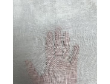 Voile au mètre en lin crème uni en grande hauteur 300 cm.