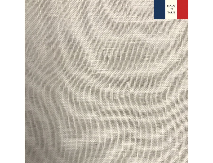 Voile au mètre en lin crème uni en grande hauteur 300 cm.