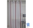 Voilage sur mesure rouge et gris (jusqu'à 290 cm de haut). Ref 11479/170