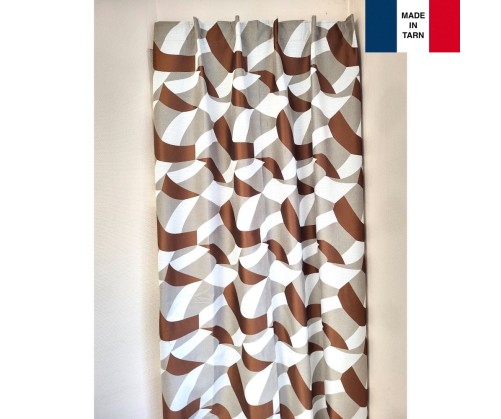 Rideaux isolant thermique MONET chocolat pour tringle portière