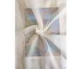 Voile au mètre blanc cassé avec rayure beige naturel en grande hauteur 300 cm