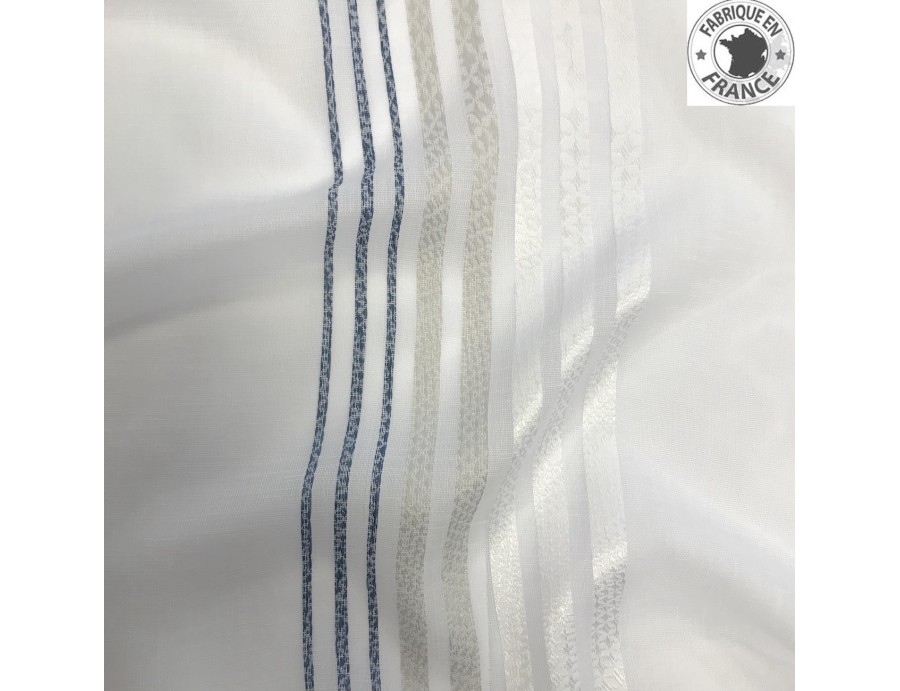 Voile au mètre bleu blanc en grande hauteur 300 cm