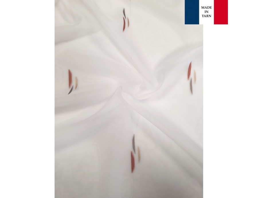 Voilage sur mesure terracotta et beige (jusqu'à 290 cm de haut). Ref 11504/172