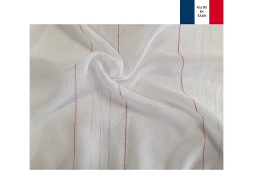 Voilage sur mesure rouge argent (jusqu'à 290 cm de haut)