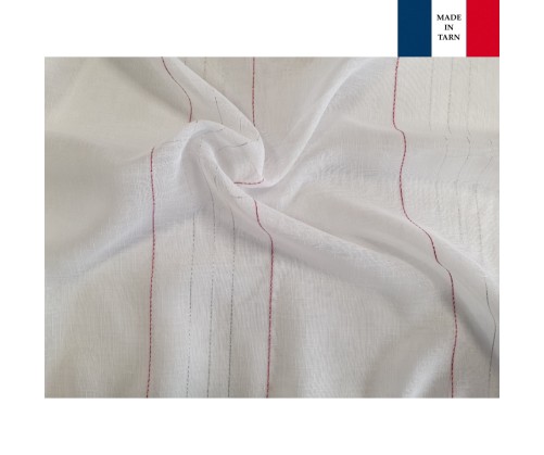 Voilage sur mesure rouge argent (jusqu'à 290 cm de haut)