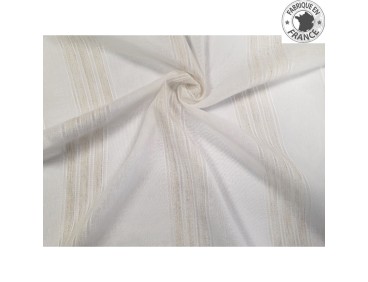 Voile au mètre Lin avec rayure ivoire en grande hauteur 300 cm