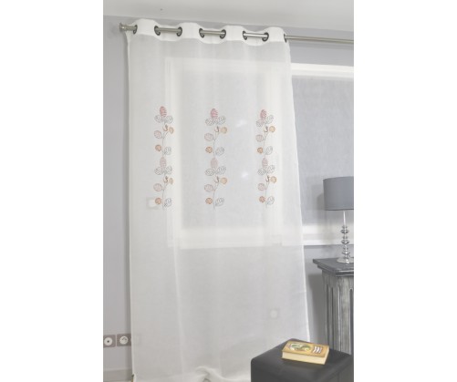 Voilage prêt à poser ASTERIA brique 140 x 260 cm