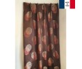 Rideau ruflette isolant thermique pour tringle portière MOKKA chocolat 145 x 227 cm