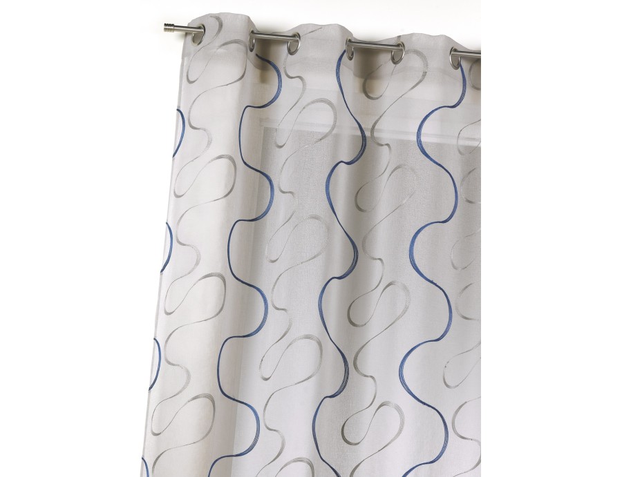 Voilage prêt à poser MARSEILLE bleu 140 x 240 cm