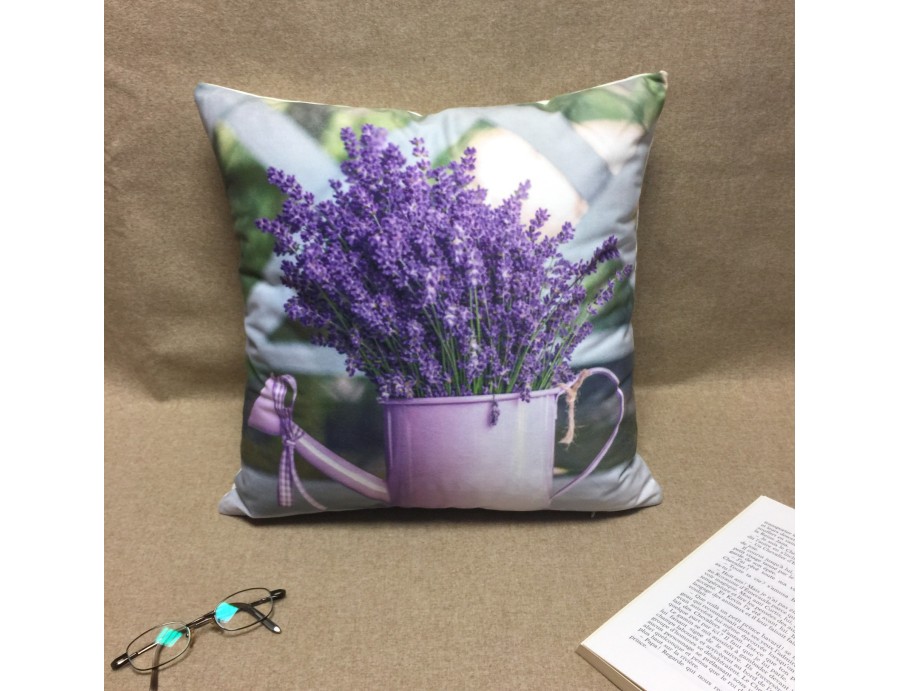 Housse de coussin lavande 40 x 40 cm